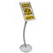 Azar Displays 11"W x 17"H Snap-Frame Sign holder W/ Curved Metal Stand 300237-SLV - alternate 2